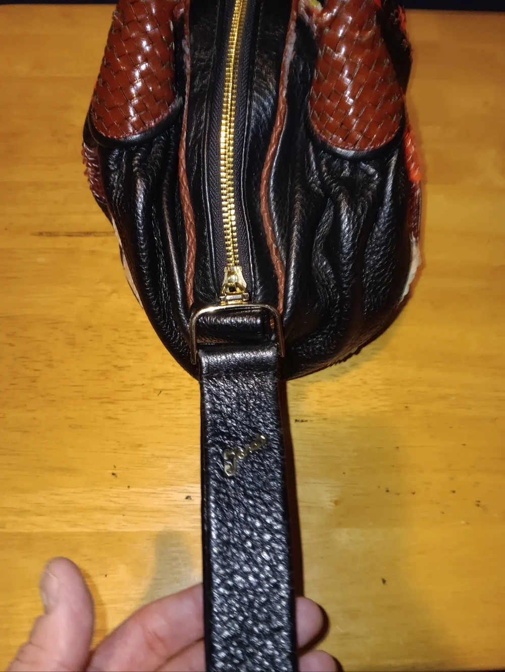 Fendi FF Ultra Rare Vintage Leather Sequin Zucca Interior Spy Bag - Picture 3 of 10